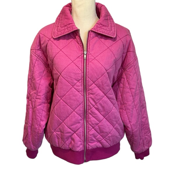 Wild Fable Quilted Bomber Jacket Pink Women’s Size X-Small - Picture 1 of 10
